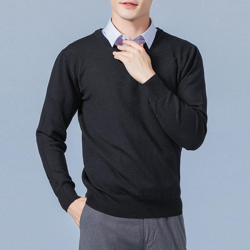Classic Pullover V-Neck Sweater Men Autumn Winter Cashmere Cotton Blend Warm Jumper Clothes Pull Homme Man Hombres Sweater