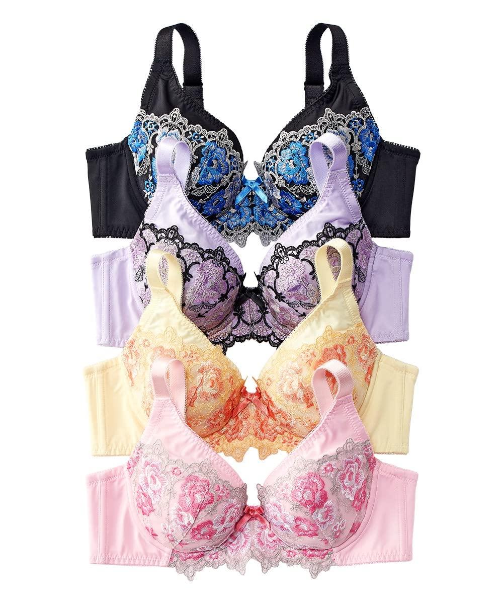 

Бюстгальтер Полный Цветочный Женственный Большой Комплект Цветочный [Nissen] Набор из 4 предметов, Чашка, Вышивка, Нижнее белье, Женский, Размер, C85, 4 предмета (Крупное кружево)