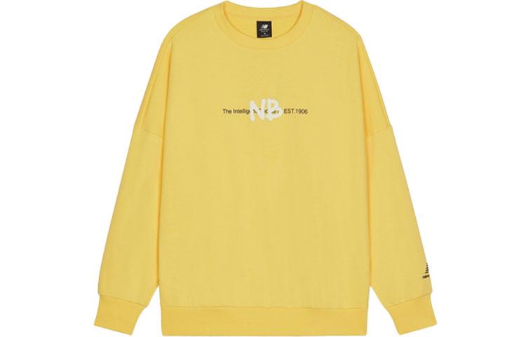 New Balance Sweatshirts Men s Yellow Crew Neck Moderate Regular AMT13365-LHZ XL