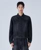 PROJECT3 Washed Denim Trucker Jacket [Black Denim]_Tj1016