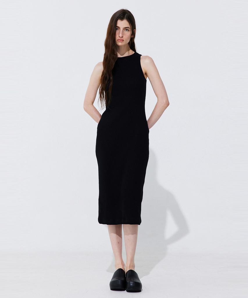 WNDERKAMMER Back Cut-Out Sleeveless Dress_Black