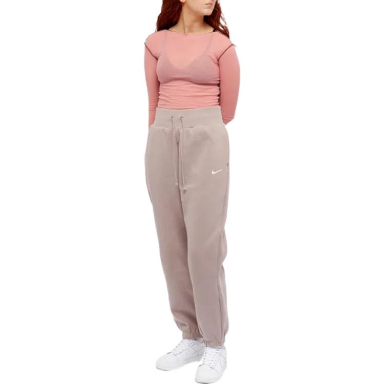 Nike Solid Color Drawstring Casual Pants Women Bottoms Pink DQ5887-272
