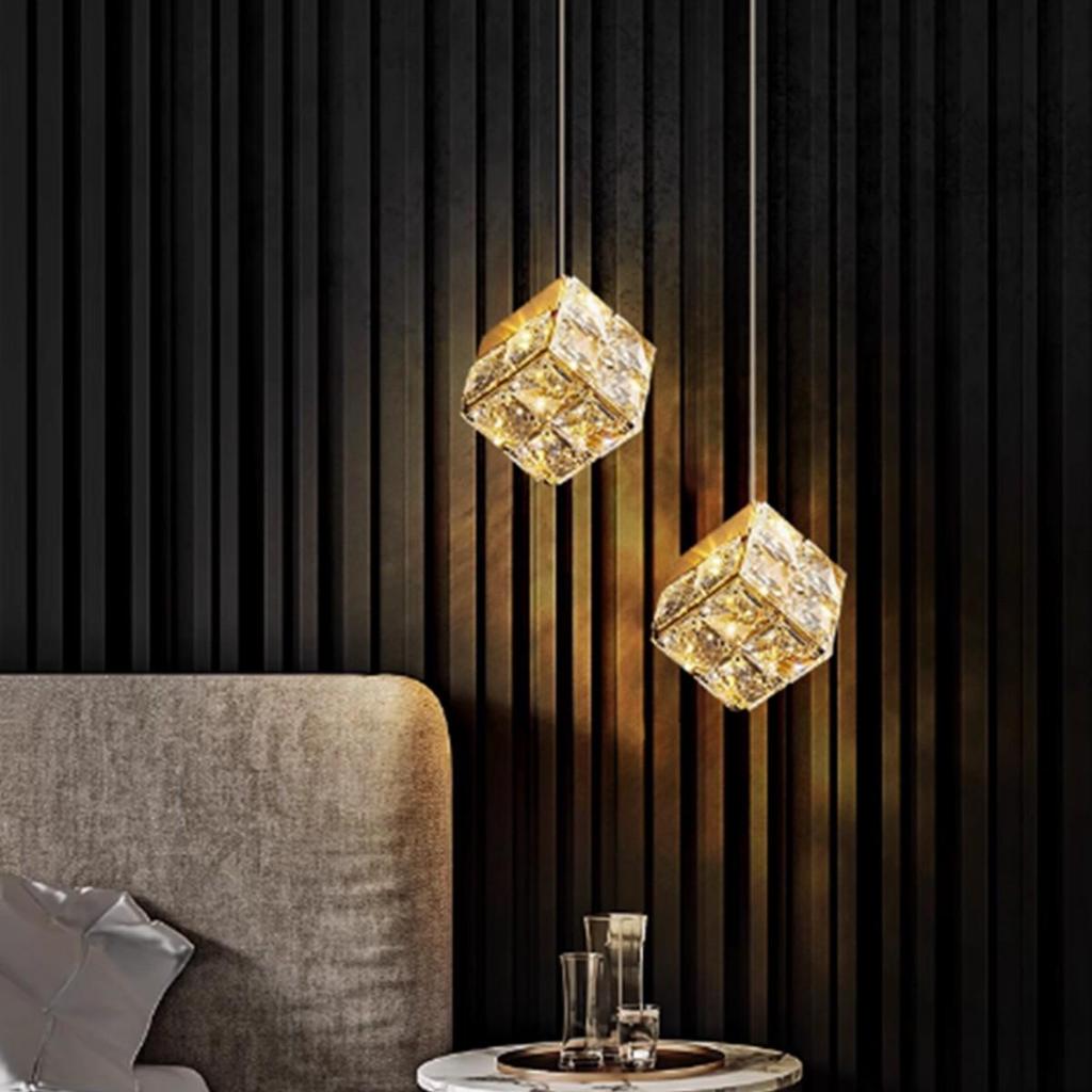 Modern Minimalist Crystal Pendant Light for Bedroom, Study, Bar, or Staircase
