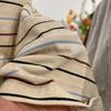 Retro Hong Kong style striped short-sleeved T-shirt women's half-sleeved design sense loose and thin summer new pure cotton top