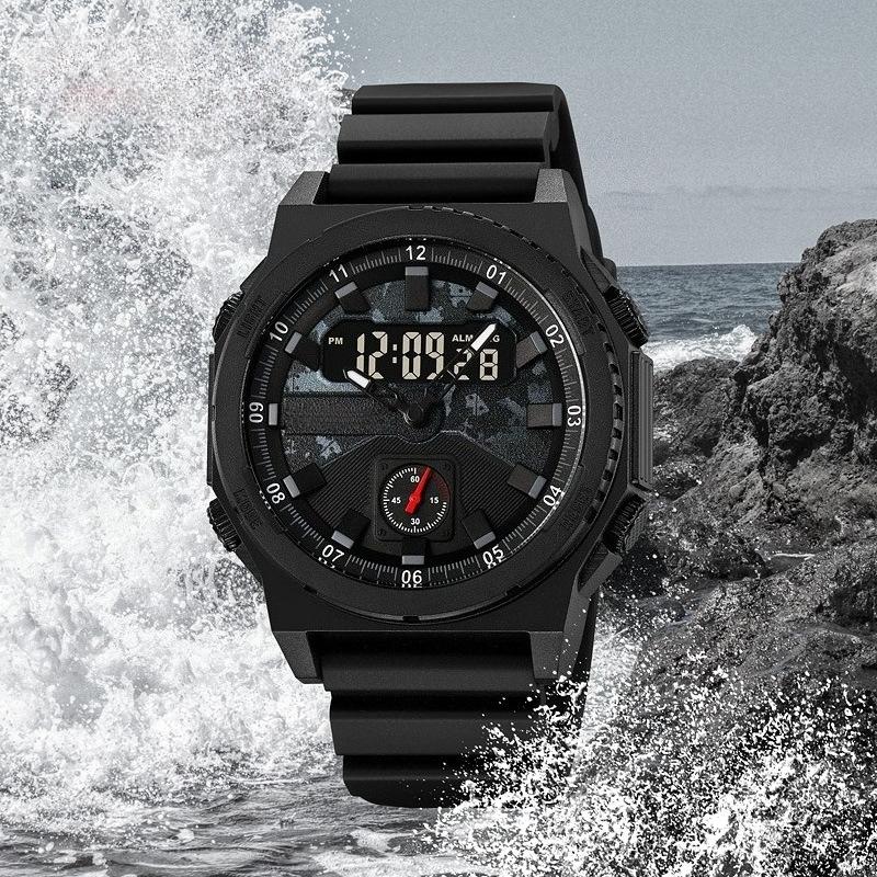 LED Waterproof Mens Sports Watches Alarm Clock Analog Digital Display Quartz Military Wristwatch