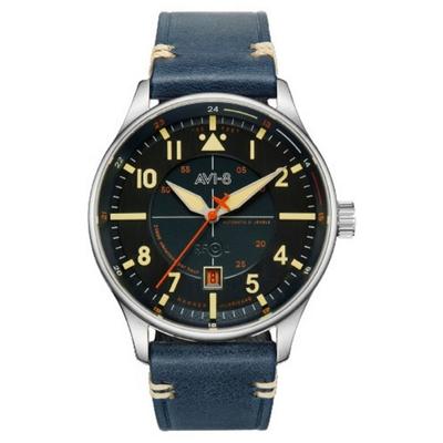 Kožený řemínek Hawker Hurricane Kent Automatic Sussex Modrý ciferník Automatic AV-4094-02 pánské hodinky