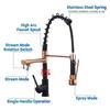 Black Deck Mounted Mixer Tap 360 Degree Rotation Stream Sprayer Nozzle Stainless Steel Gold Spring Pull Out Kitchen/Bathroom Faucet