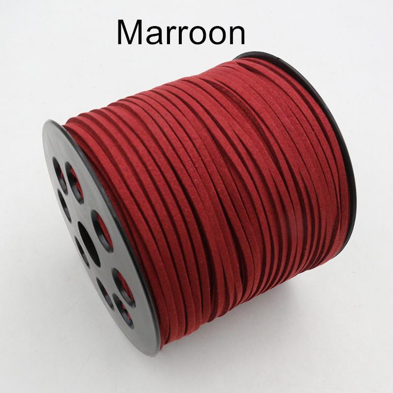 10m Double-Sided Velvet Cord, 2.5mm for DIY Pendant, Bracelet, Necklace Making