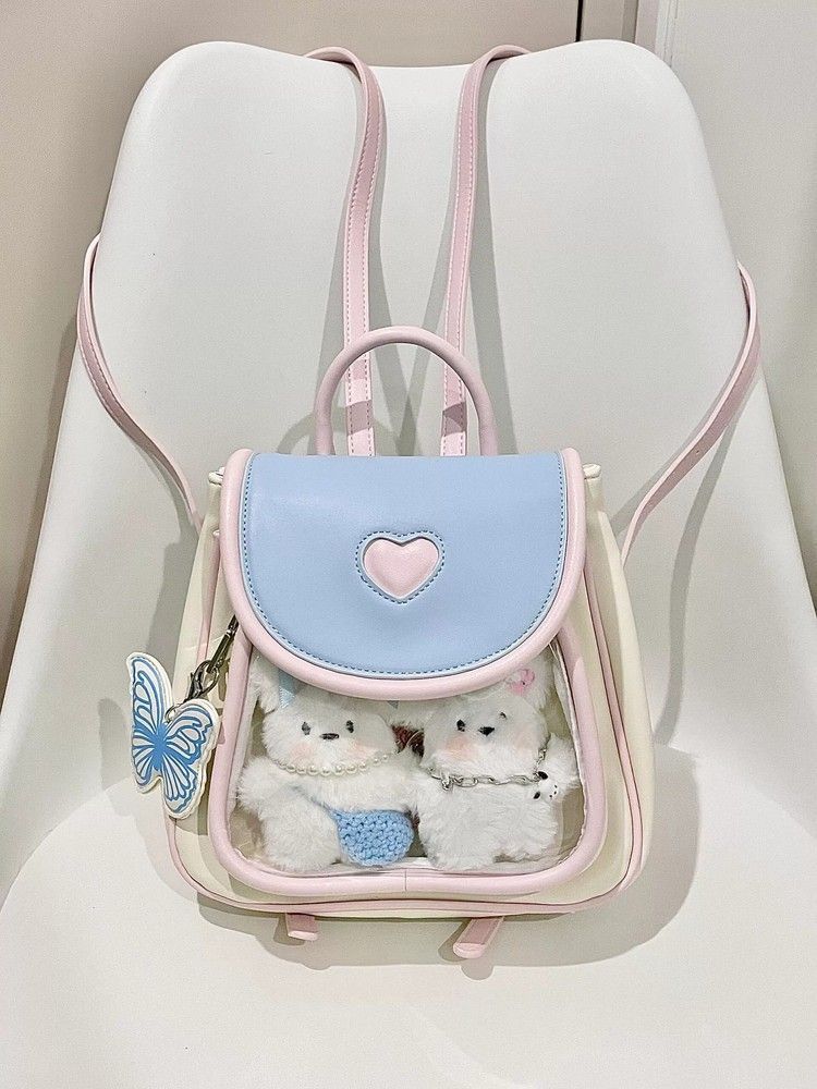 JIAERDI Hot Girls Dopamine Mini Backpack Women Fairycore Aesthetic Transparent Ita Bag Mochila Female Sweet Cute Mini Backpacks