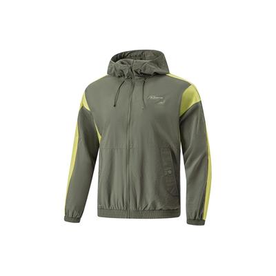 Fitness Series Logo Print Kapuzen-Windjacke Herrenjacke Schrauben-Grün AFDU061-7