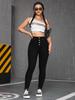 Jeans Donna Vita Alta Vestibilità Slim Fit Denim Elasticizzato, Nero, Taglia Europea
