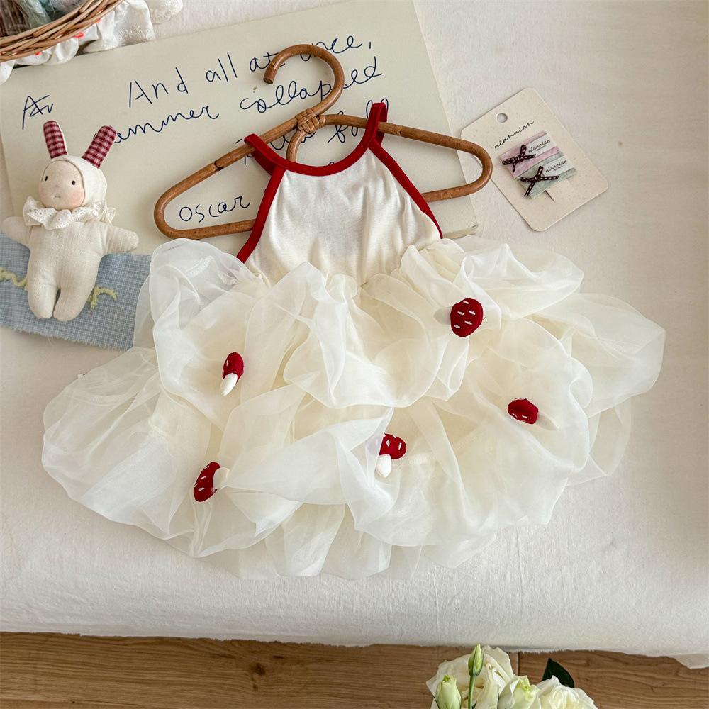 Infant Girls Tulle Spliced Sleeveless Tank Long Dress Fairy Style Princess Mesh Party Dress75