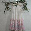 Prairie Chic Spring Summer Women Cotton Long Skirt Elastic Waist Floral Embroidery Delicate Skirt Vintage Elegant Feminine A-Line Skirts