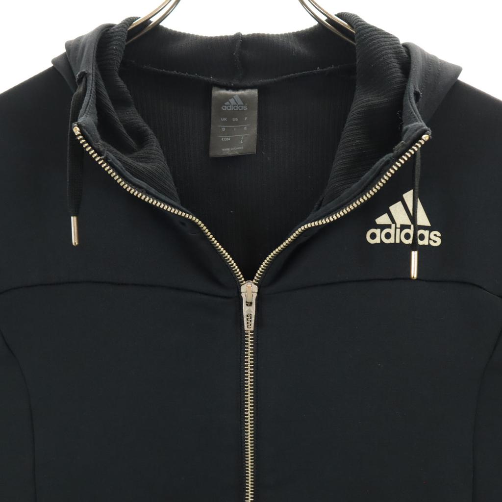 adidas Long sleeve Zip hoodie L black Jersey Men's Used