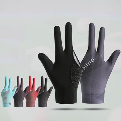 1PC Professional Three-Finger Billiard Gloves Non-Slip Sweat Absorbent Full Finger Sports Gloves Billiard Supplies