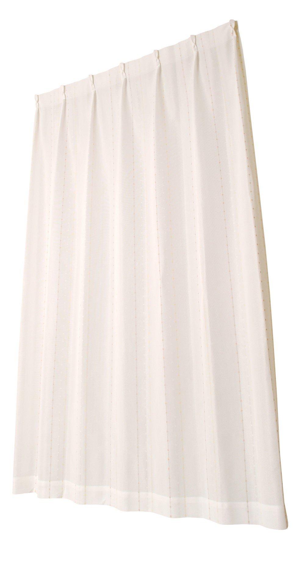 

Univer Mirror Lace Eco Color Width 100cm x Length Set of 2 Curtains, Stripe, Ivory, 176cm, слоновая кость