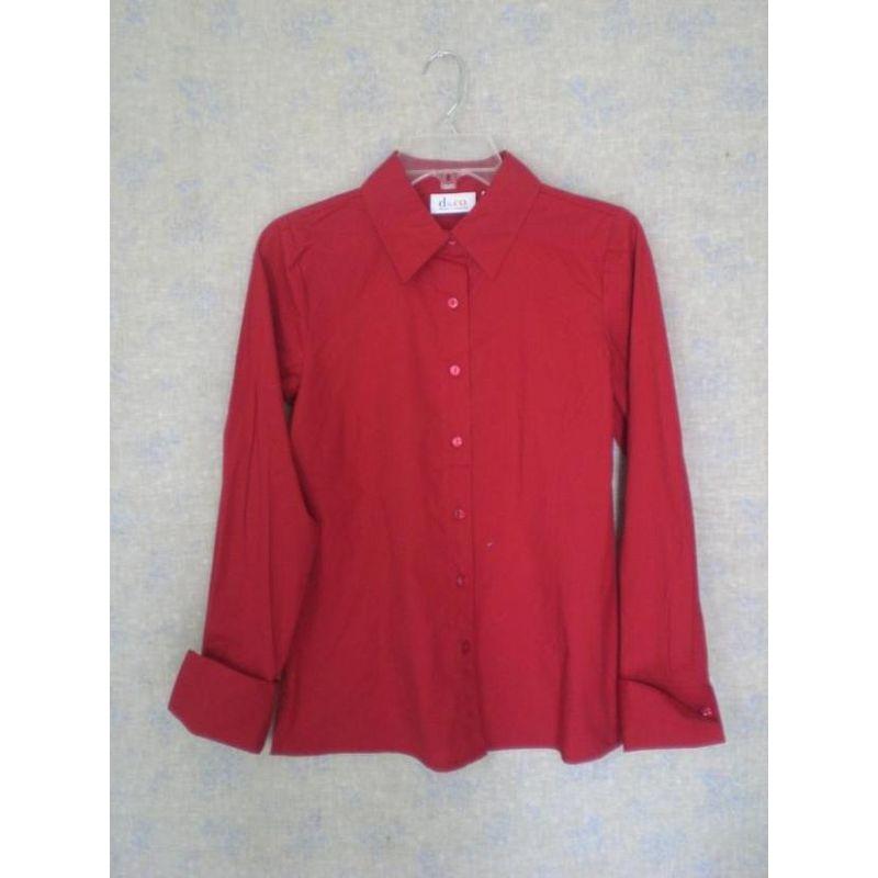 

plus Size Women s Woven Cotton Stretch Chubby Girl Long Sleeves Shirt Spring Commute Leisure Bracelet Cuff All-Matching Comfortable Red(No. 2 color) 1XL