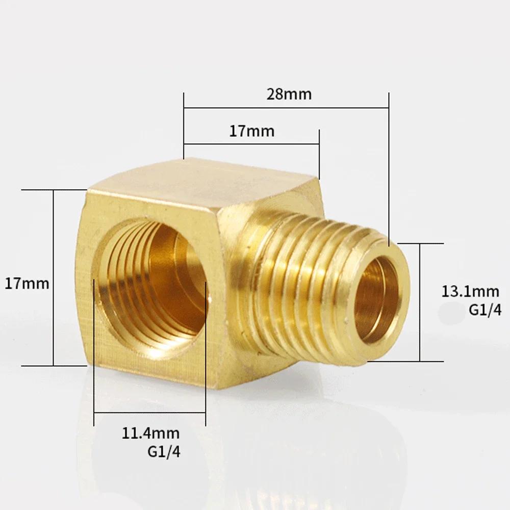 M6/8/10 1/8 1/4 3/8 Inch BSPP Female/Male Brass 90-Deg Elbow Plumbing Adapter Lubrication-Tubing Block