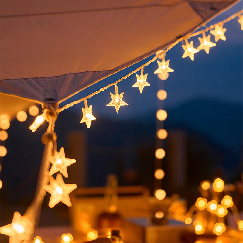 Star LED String Lights for Camping & Decor