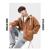 Couple's Corduroy Hooded Jacket with Thick Velvet for Autumn and Winter Men's Fake Two-piece Hoodie Jacket