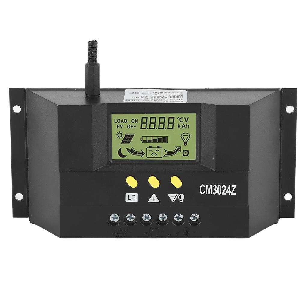 12V 24V 30A Solar Charge Controller Regulator PWM LCD Display for Home Industrial Commercial