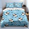 Cute Panda and Hearts Pattern Bedding Duvet Cover Set Duvet Cover Pillowcases  (1*Duvet Cover 2*Pillowcases, without duvet insert)