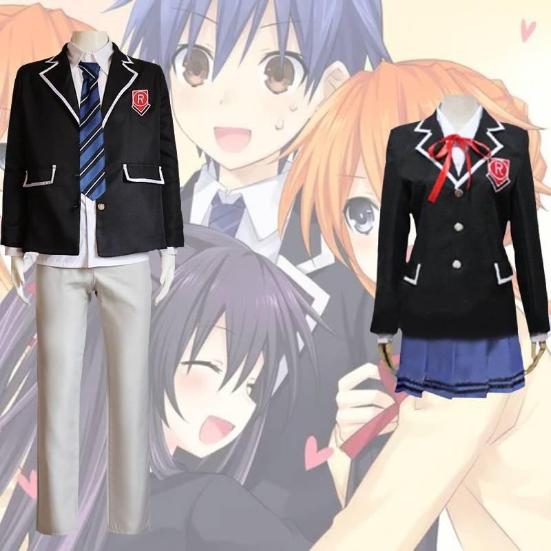 High-quality Polyester Date A Live Cosplay Costume Shido Itsuka And Tohka Yatogami Anime Uniform Jk Style