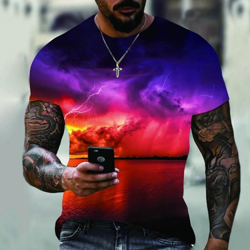 T-shirt décontracté à manches courtes et col rond pour homme, nouvelle collection été 2023, avec impression populaire, grande taille, éléments de rue