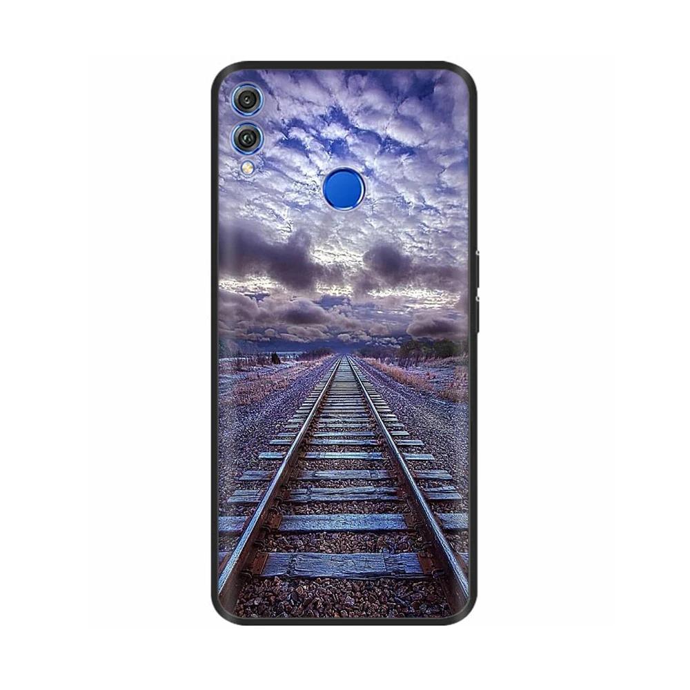 For Honor 8X Case Soft Liquid Silicone Full Coverage Phone Case For Huawei Honor 8X Cases Honor8X Cute Panda Back Cover Fundas