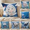 Cute Japanese Anime Hololive GGawr Gura Cushion Cover Pillowcase Antidustmite living Room Sofa Decor Cushion Room