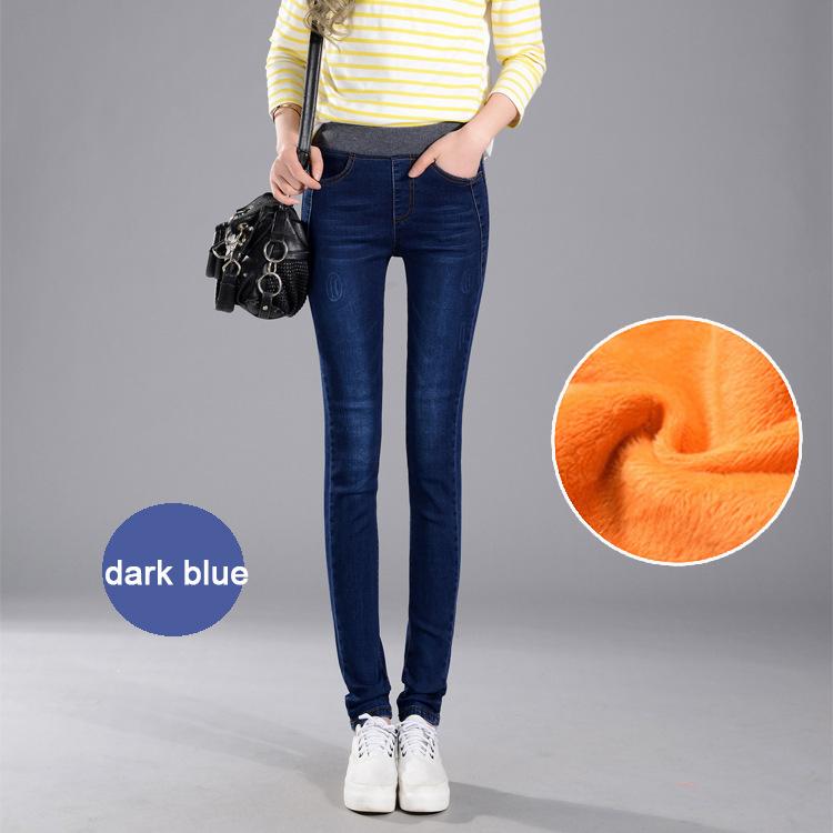 Winter Denim Pants Jeans for Women High Waist Stretch Waist Skinny Jeans Womens High Elastic Plus Size Stretch Jeans
