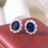 2025 Yuntong 925 Silver Lab-Grown Blue Sapphire & Diamond Pendant Necklace for Women, European & American Style.