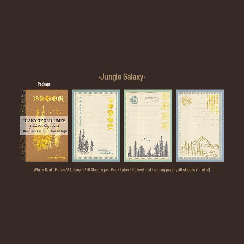 Vintage Gold Foil Scrapbook Paper - 6 Designs