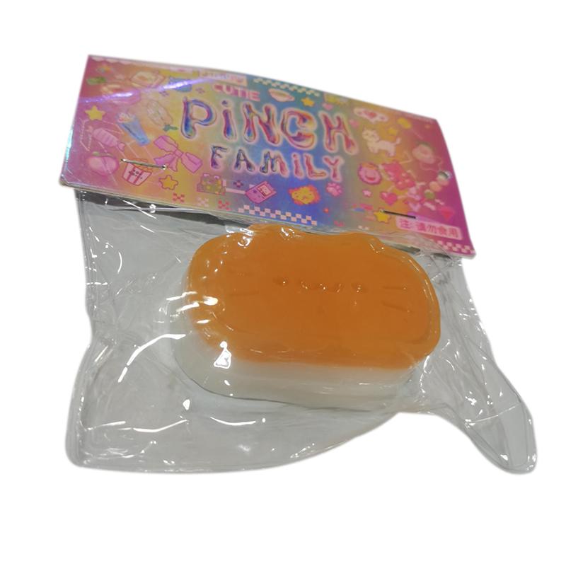 Yapışkan Tpr Sevimli Kedi Peynir Ekmek Basınç Giderici Yumuşak Sıkılabilir Parmak Ucu Oyuncak Rahatlatıcı Sıkma Dekompresyon Yavaş Geri Tepme Oyuncağı