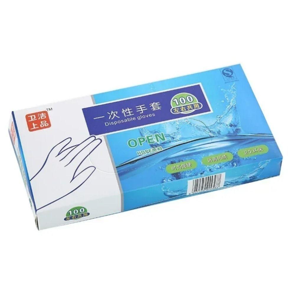 100pcs/box Transparent Plastic Gloves Convenient Eco-friendly Disposable Gloves Multifunctional PE Gloves Hairdressing