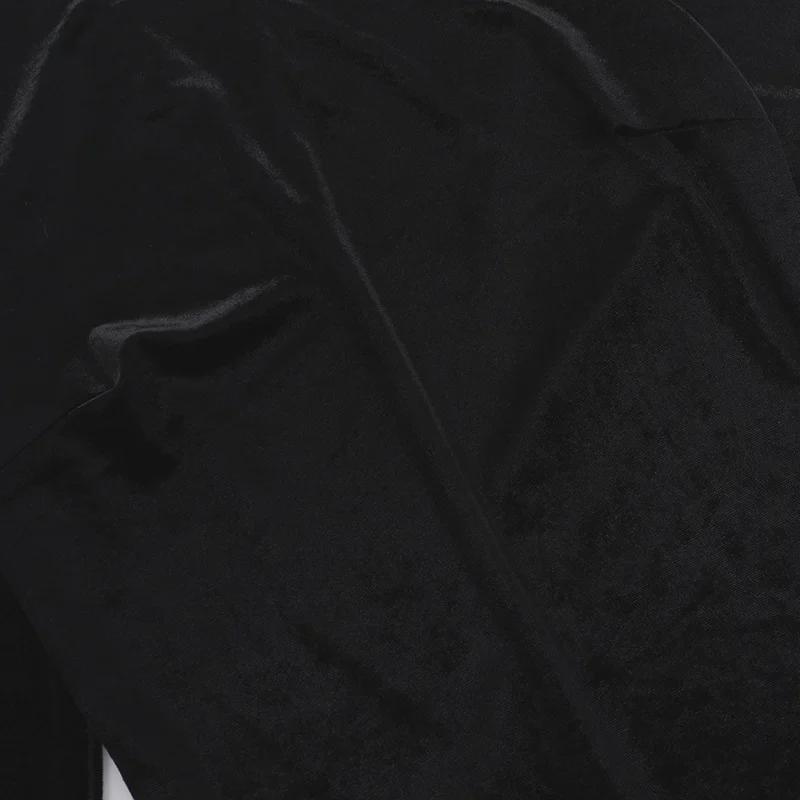 2024 Podzimní Evropské a Americké Dámské Sametové Šaty: Stylový dlouhý rukáv, kulatý výstřih s plisovaným lemem