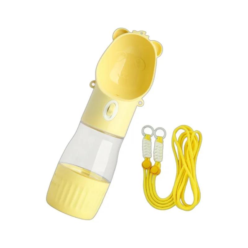 JUSTINLAU Pets Drinking Food Feeder Leak-proof Pets Companying Cup with Strap Reflowable Dog-walking Travel Cup Pet Supplies