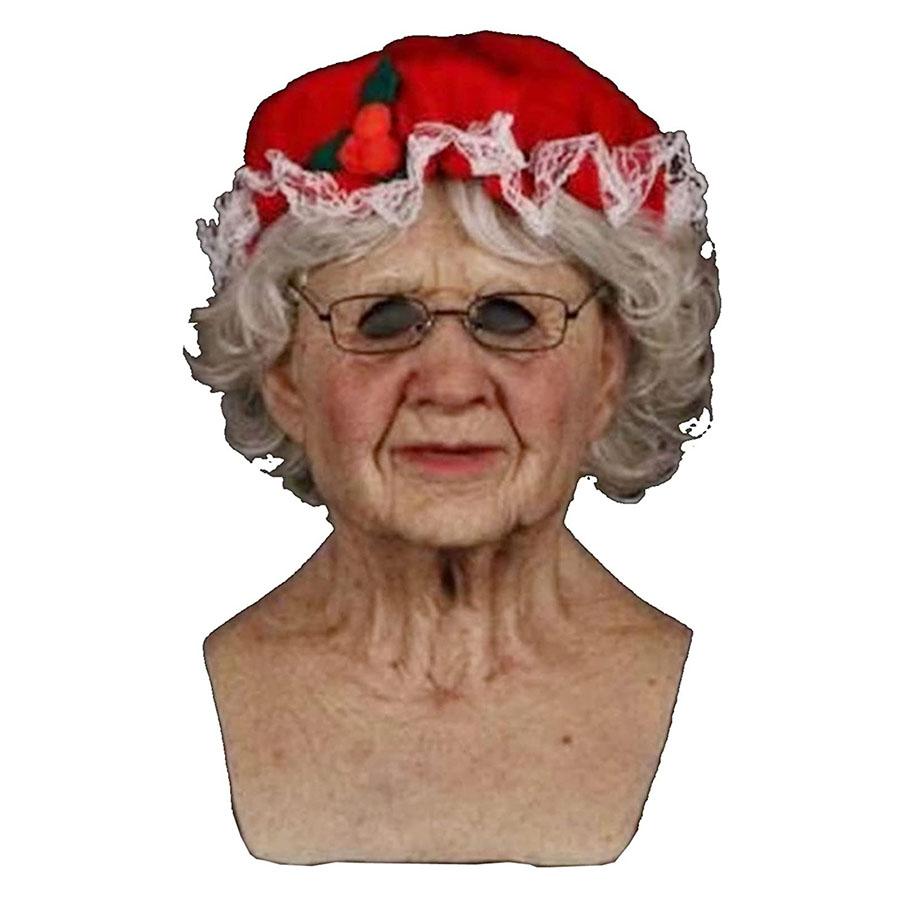 2021 Christmas Old Woman Full Head Latex Mask Realistic Face Human Mask Cosplay Props Masks