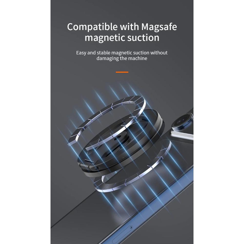 For magsafe Magnetic Phone Holder, Double-sided Magnetic Ring Buckle, Rotating And Folding Metal Stand Support Bracket Grip