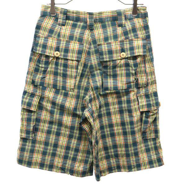 Stussy 90s Made In USA Check Pattern Cargo Shorts W30 Green System Men's Used
