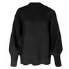 Women  Loose Casual Solid Stitching Long-Sleeved Knitted Sweater