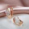Fashion  Rose Gold  Color Mix Hollow Rose Flower English Earrings Wedding Party Daily Vintage Women Jewelry Gift