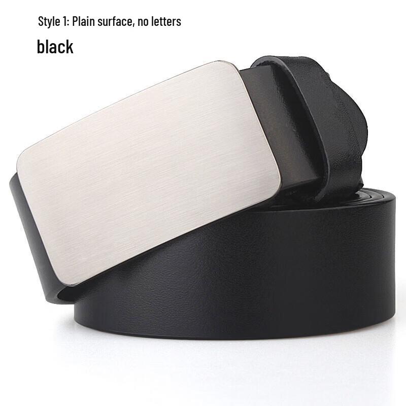 KCOLM Men s Cowhide Smooth Buckle Belt