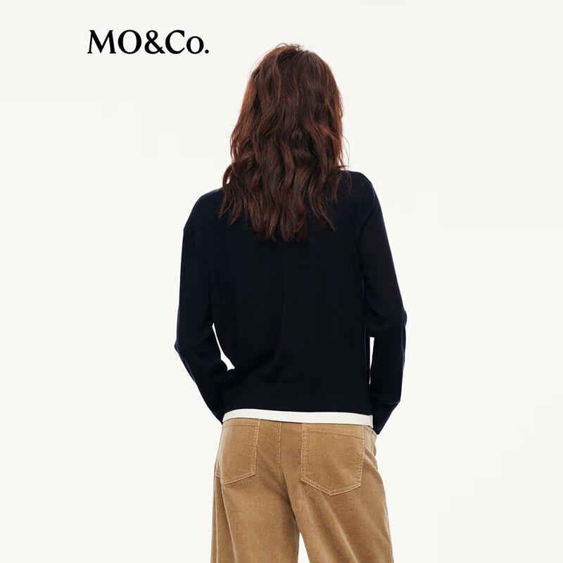 MO&Co. Women's Wool Machine Washable Faux Two-Piece Knit Cardigan