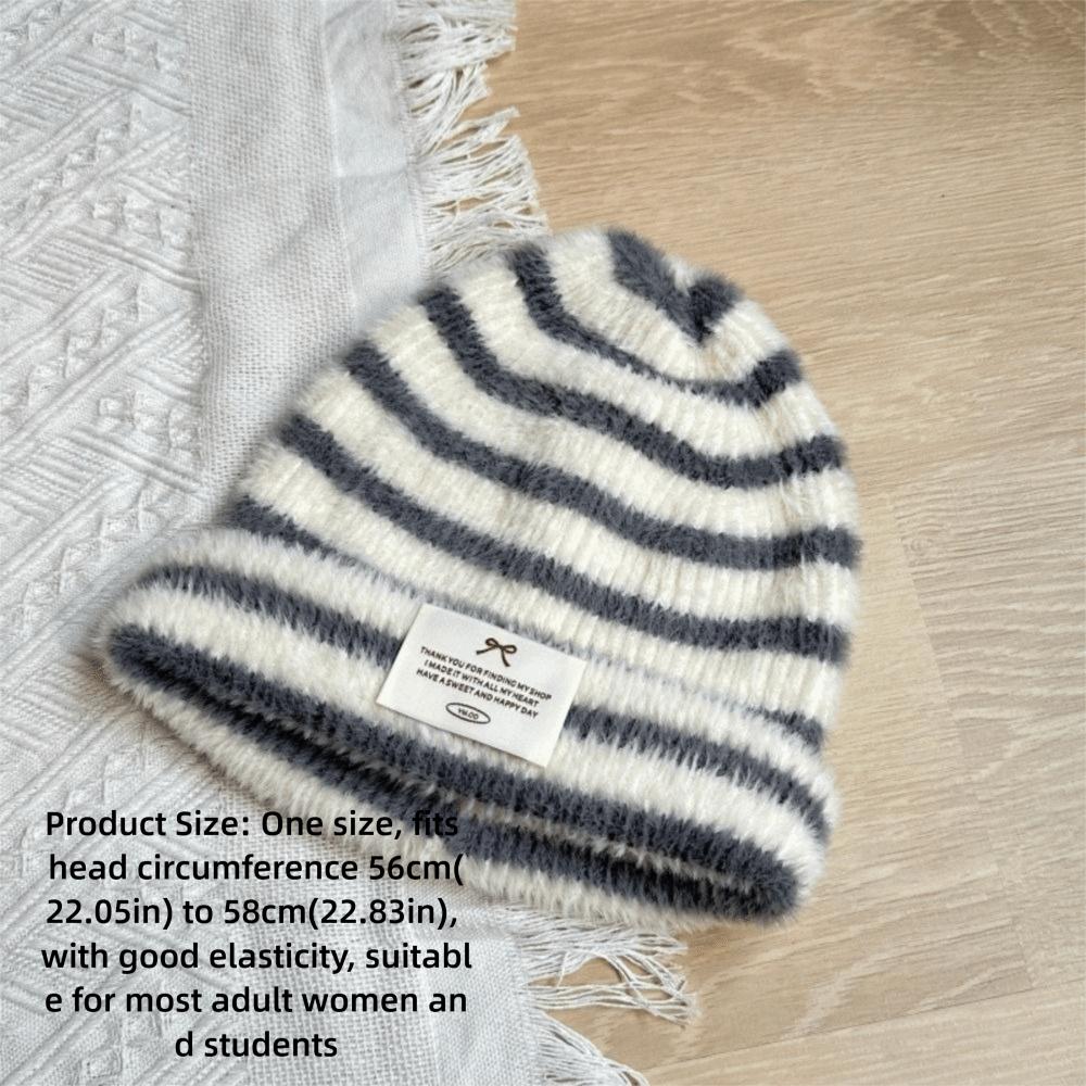 Casual Daily Knitted Beanie Hat Polyester Fall Winter Warm Hat Ear Protection Beanie  Student