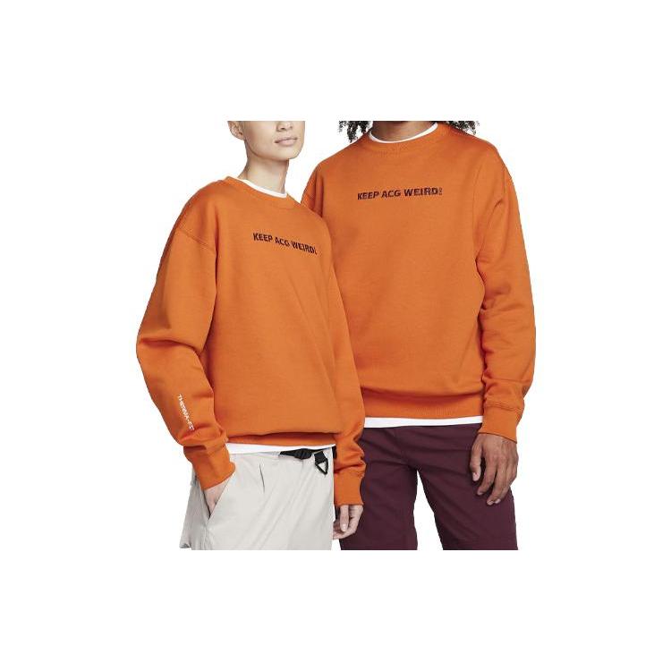Толстовки Nike ACG THERMA FIT Унисекс Оранжевые С круглым вырезом Умеренный Обычный FD9849-893 M