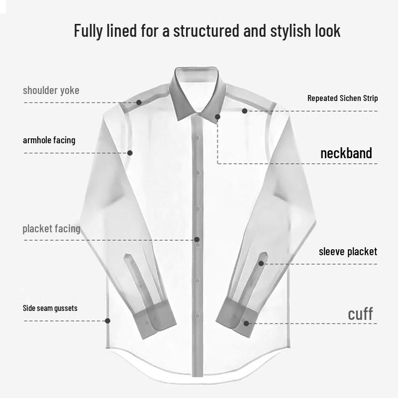 ROMON Men's Wool Blend Business Casual Shirt