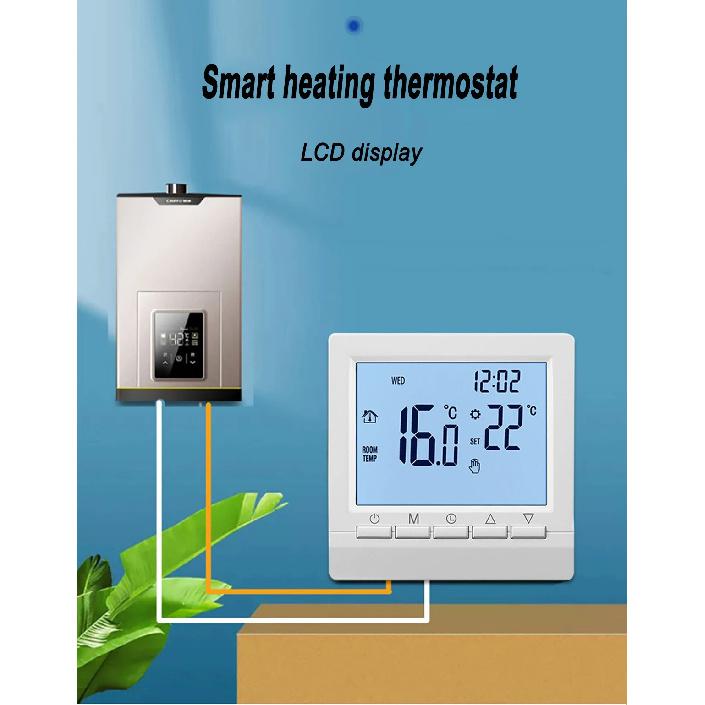 Smart Thermostat Backlight AA Battery Programmable Controller With Child Lock Home Gas Boiler Heating Temperature Controller