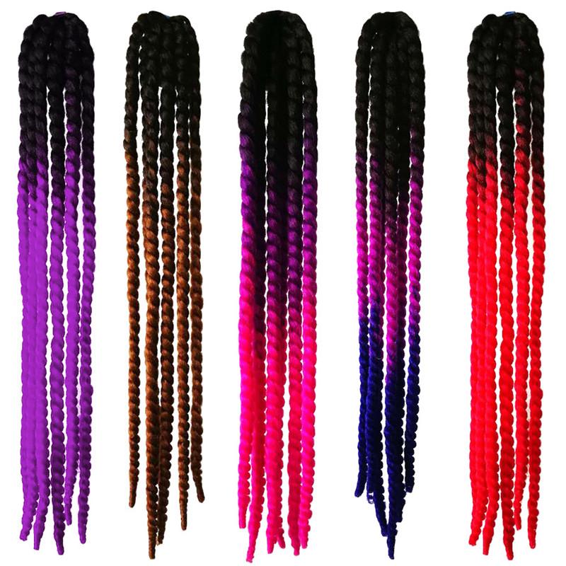 60cm Punk Style Motorcycle Scattered Gradient Ramp Helmet Braids Twist Braid Horn Motocross Motorbike Off Road Moto Decor Braids