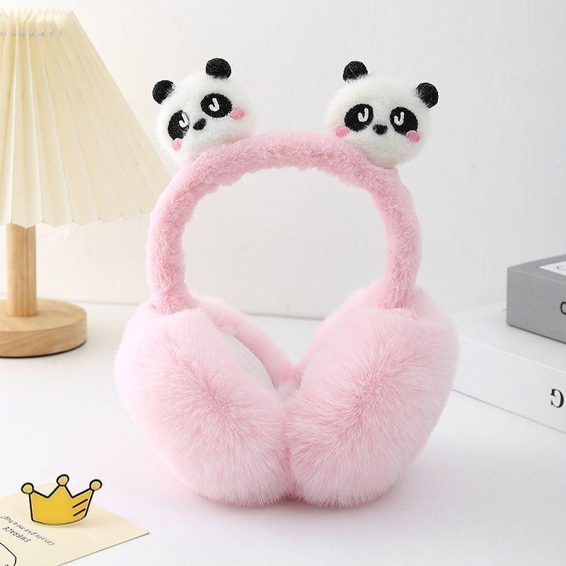 Cute Panda Folding Ear Cups for Children,Princesses  Plush Ear Cups for Girls Winter, and Warm Ear Cups for Students Cycling